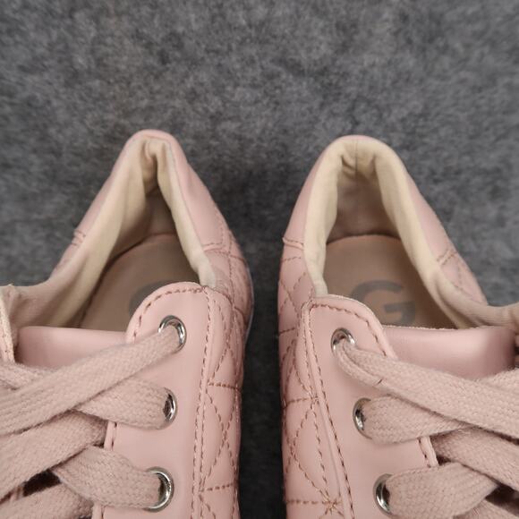 G by Guess Shoes Womens 8 Casual Sneaker Quilted Pink Lace Up Flat Fashion Logo - Picture 3 of 12